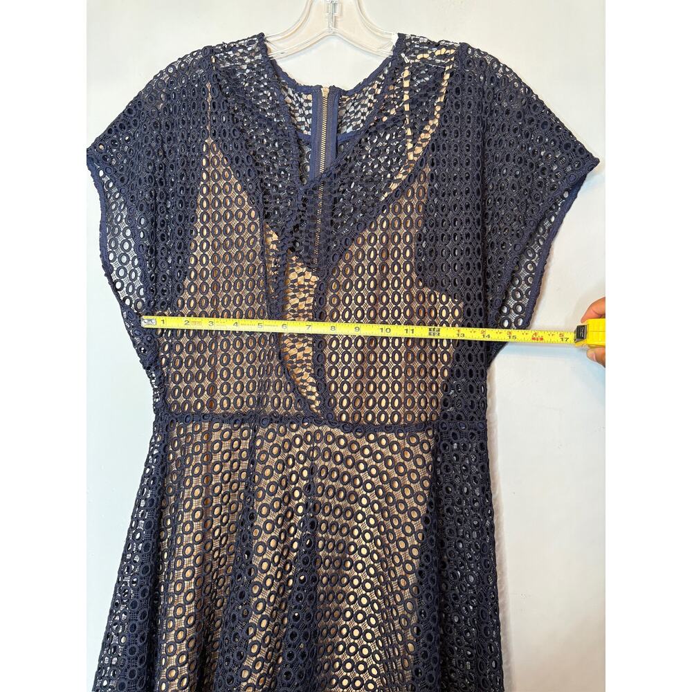 Keepsake Easy Love Short Dress Lace Dark Blue Womens Size Large NEW